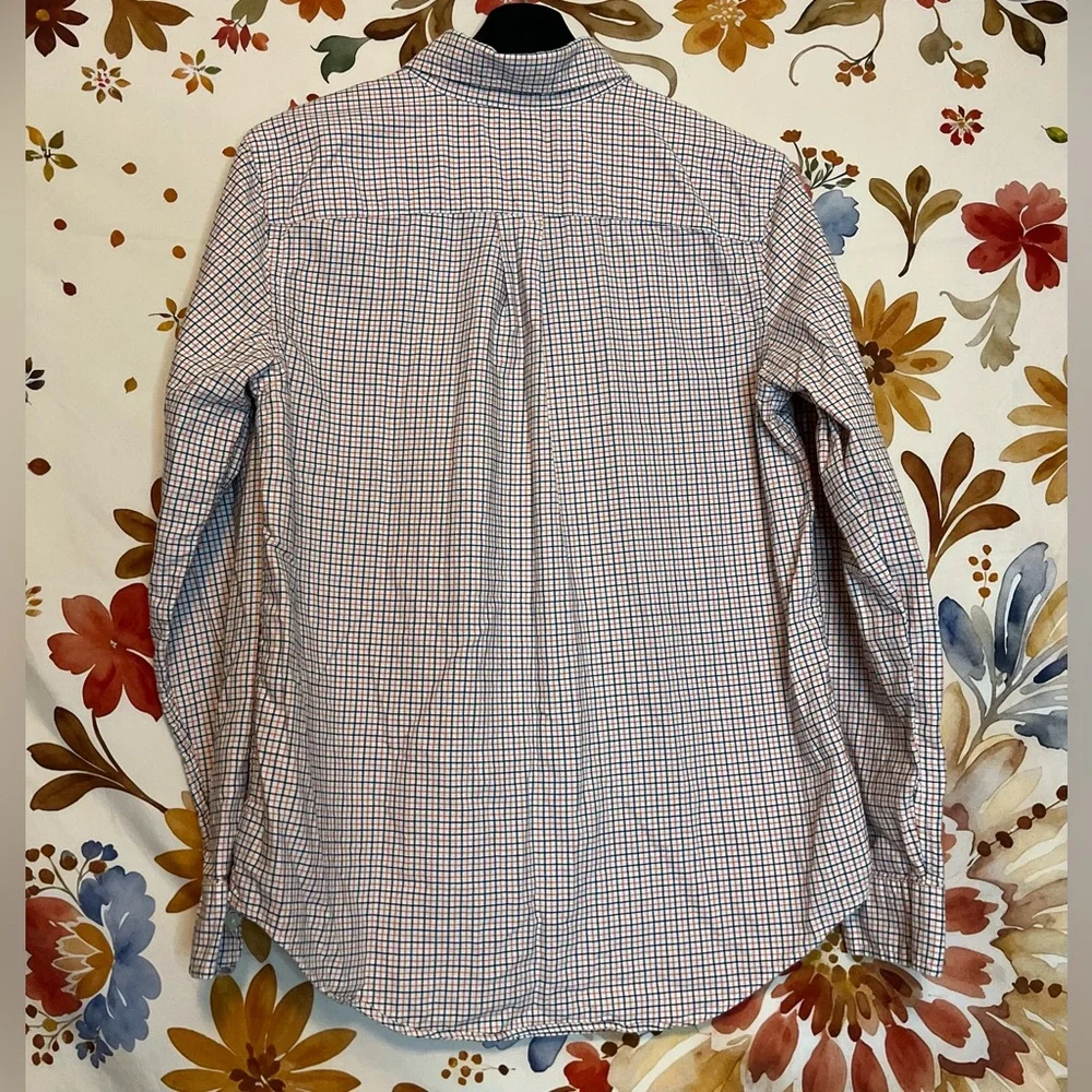 Ralph Lauren Boys XL 18/20 Cream Orange Black Plaid Button Down School Shirt